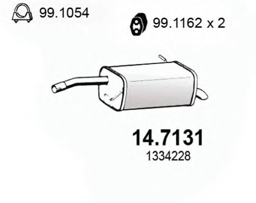 Silenciador, parte traseira 147131 Asso