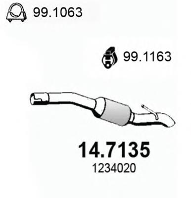 14.7135 Asso silenciador, parte traseira