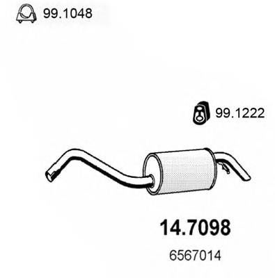 14.7098 Asso silenciador, parte traseira