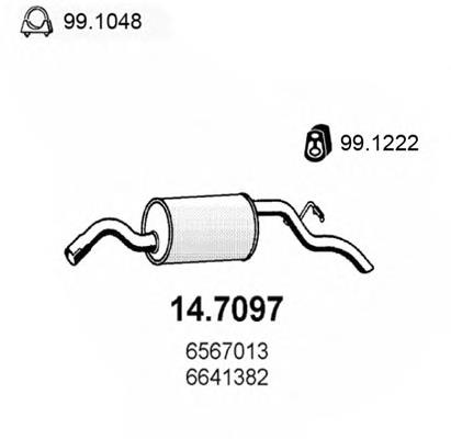 Silenciador, parte traseira 147097 Asso