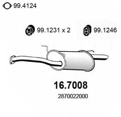 Silenciador, parte traseira 167008 Asso