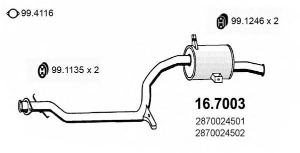 Глушитель задний 167003 Asso