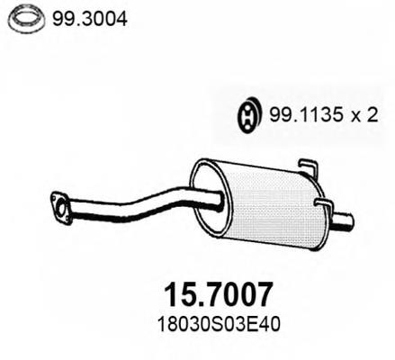 Silenciador, parte traseira 157007 Asso