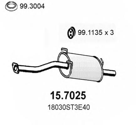 Silenciador, parte traseira 157025 Asso