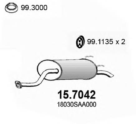 15.7042 Asso silenciador, parte traseira