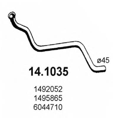 Tubo de admissão dianteiro (calças) do silenciador para Ford Taunus (GBTS, GBFS, CBTS)