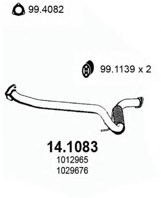 14.1083 Asso tubo de admissão dianteiro (calças do silenciador)