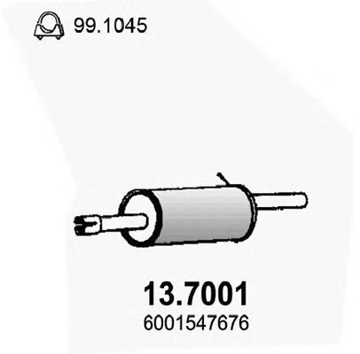 Silenciador, parte traseira 137001 Asso