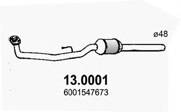 13.0001 Asso tubo de admissão dianteiro (calças do silenciador)