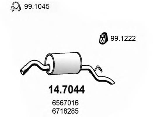 Silenciador, parte traseira 147044 Asso