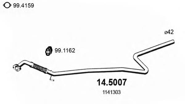 14.5007 Asso tubo de admissão dianteiro (calças do silenciador)