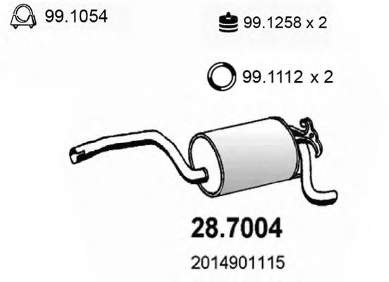 28.7004 Asso silenciador, parte traseira