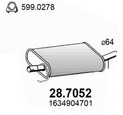 28.7052 Asso silenciador, parte traseira