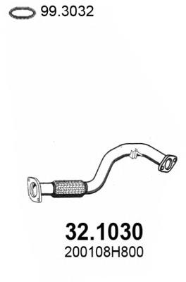 Tubo de escape, desde o catalisador até o silenciador 321030 Asso