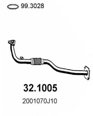 Tubo de admissão dianteiro (calças) do silenciador 321005 Asso