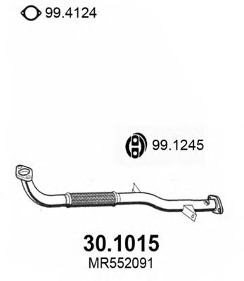Silenciador, parte central 301015 Asso