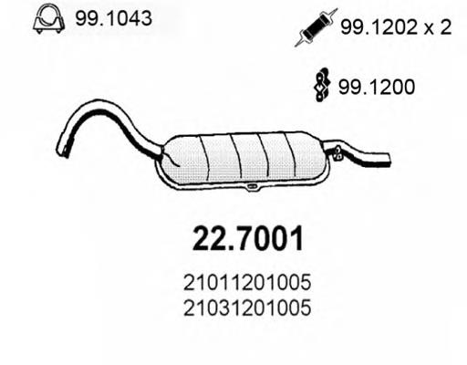 AK21061201005 Автоглушитель silenciador, parte traseira