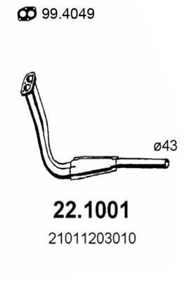 22.1001 Asso tubo de admissão dianteiro (calças do silenciador)