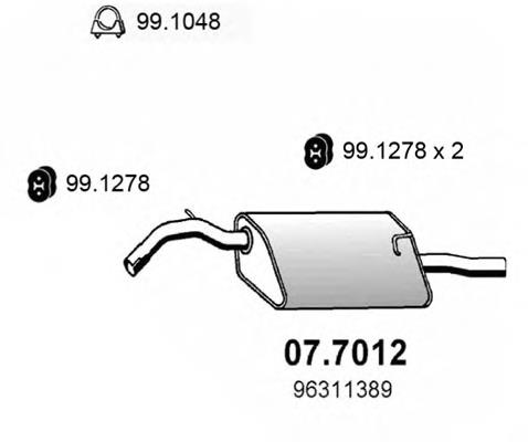 Silenciador, parte traseira 077012 Asso