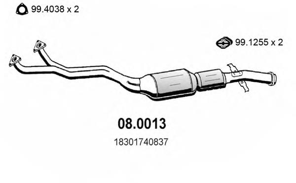 Глушитель, центральная часть Asso 080013 цена, от 226.31 USD