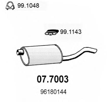 07.7003 Asso silenciador, parte traseira