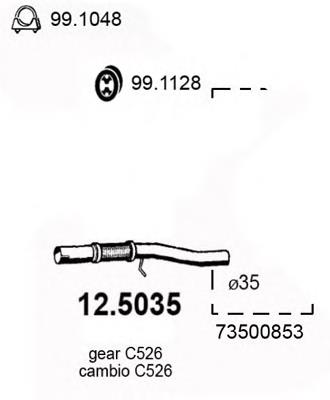 73500853 Fiat/Alfa/Lancia silenciador, parte central