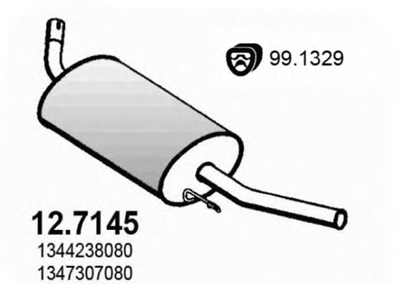 1730Y8 Peugeot/Citroen Выхлопная труба