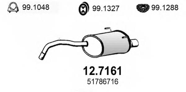 Silenciador, parte traseira 127161 Asso