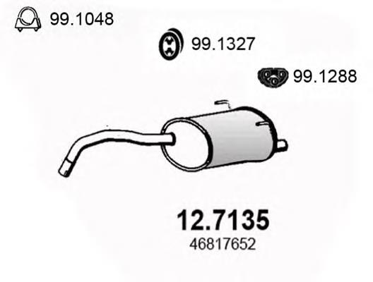 127135 Asso silenciador, parte traseira