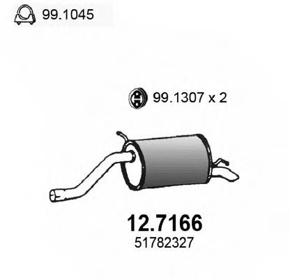 127166 Asso silenciador, parte traseira