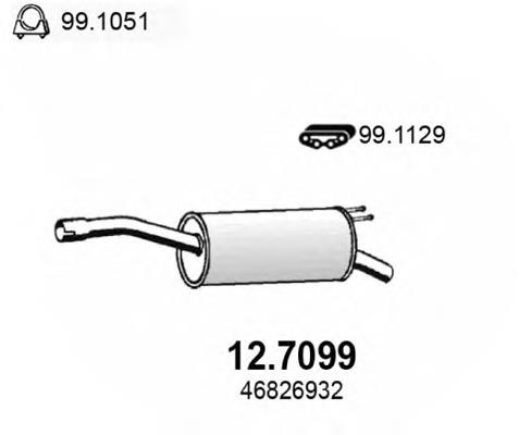 127099 Asso silenciador, parte traseira