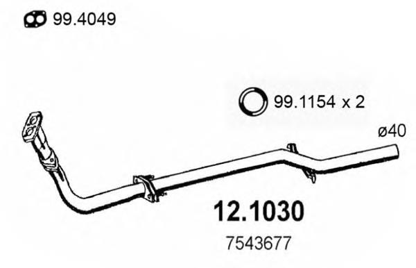 7543677 Fiat/Alfa/Lancia tubo de admissão dianteiro (calças do silenciador)