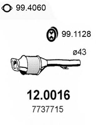 Convertidor - catalisador Fiat Punto 1 176