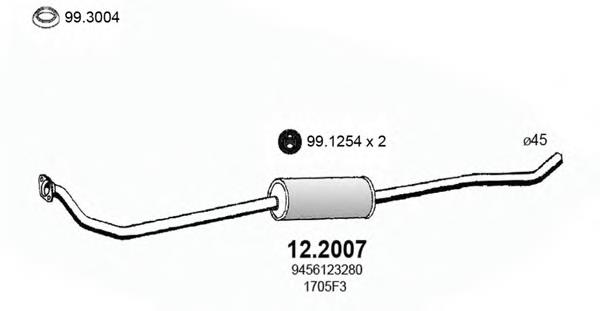 Глушитель, центральная часть 122007 Asso