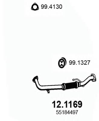 55184497 Fiat/Alfa/Lancia tubo de admissão dianteiro (calças do silenciador)