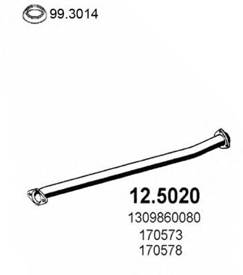 12.5020 Asso tubo de admissão dianteiro (calças do silenciador)