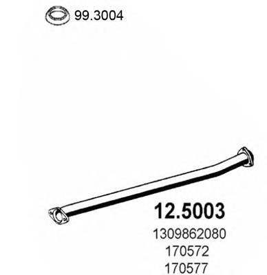 12.5003 Asso tubo de admissão dianteiro (calças do silenciador)