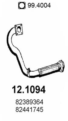 82441745 Fiat/Alfa/Lancia tubo de admissão dianteiro (calças do silenciador)