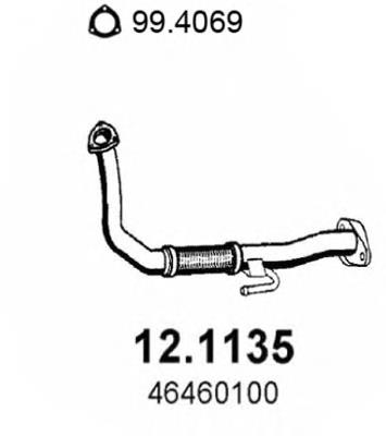 Tubo de admissão dianteiro (calças) do silenciador 121135 Asso