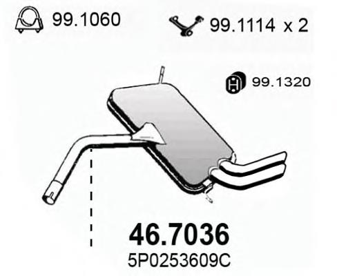 46.7036 Asso silenciador, parte central