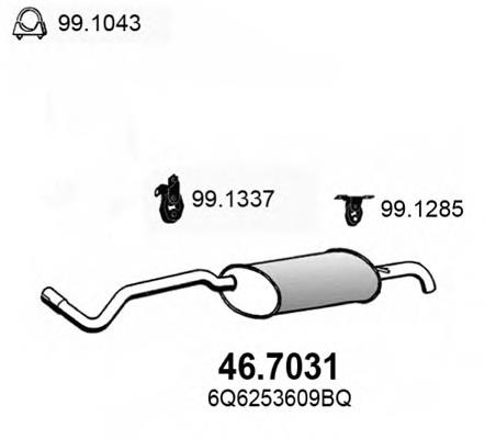 46.7031 Asso silenciador, parte traseira