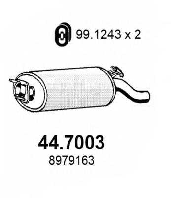 44.7003 Asso silenciador, parte traseira