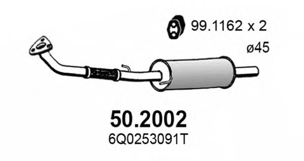 Silenciador, parte traseira 502002 Asso