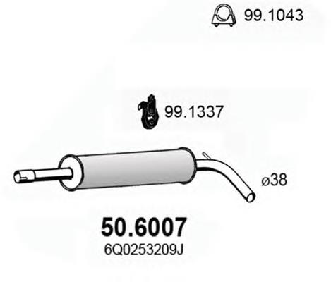 50.6007 Asso silenciador, parte central