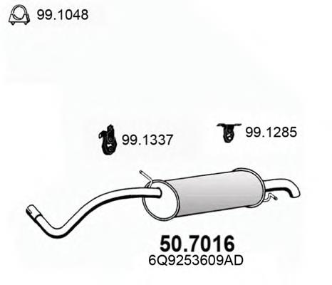 Silenciador, parte traseira 507016 Asso