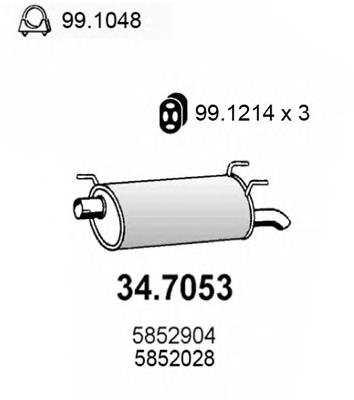 90573810 Peugeot/Citroen silenciador, parte traseira