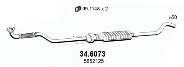 34.6073 Asso silenciador, parte central