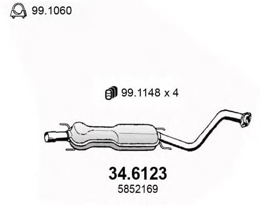 34.6123 Asso silenciador, parte traseira