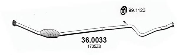 36.0033 Asso tubo de admissão dianteiro (calças do silenciador)