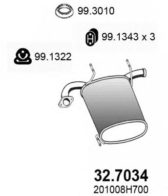 32.7034 Asso silenciador, parte traseira